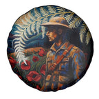 New Zealand Soldier ANZAC Day Spare Tire Cover Silver Fern Starry Night Style