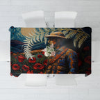 New Zealand Soldier ANZAC Day Tablecloth Silver Fern Starry Night Style