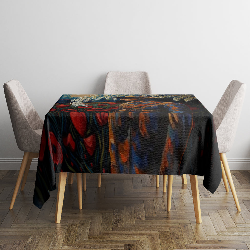New Zealand Soldier ANZAC Day Tablecloth Silver Fern Starry Night Style