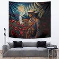 New Zealand Soldier ANZAC Day Tapestry Silver Fern Starry Night Style