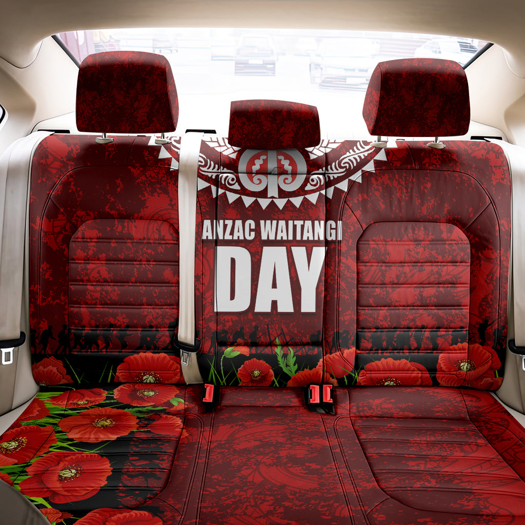 New Zealand ANZAC Waitangi Day Back Car Seat Cover Hei Tiki and Soldier