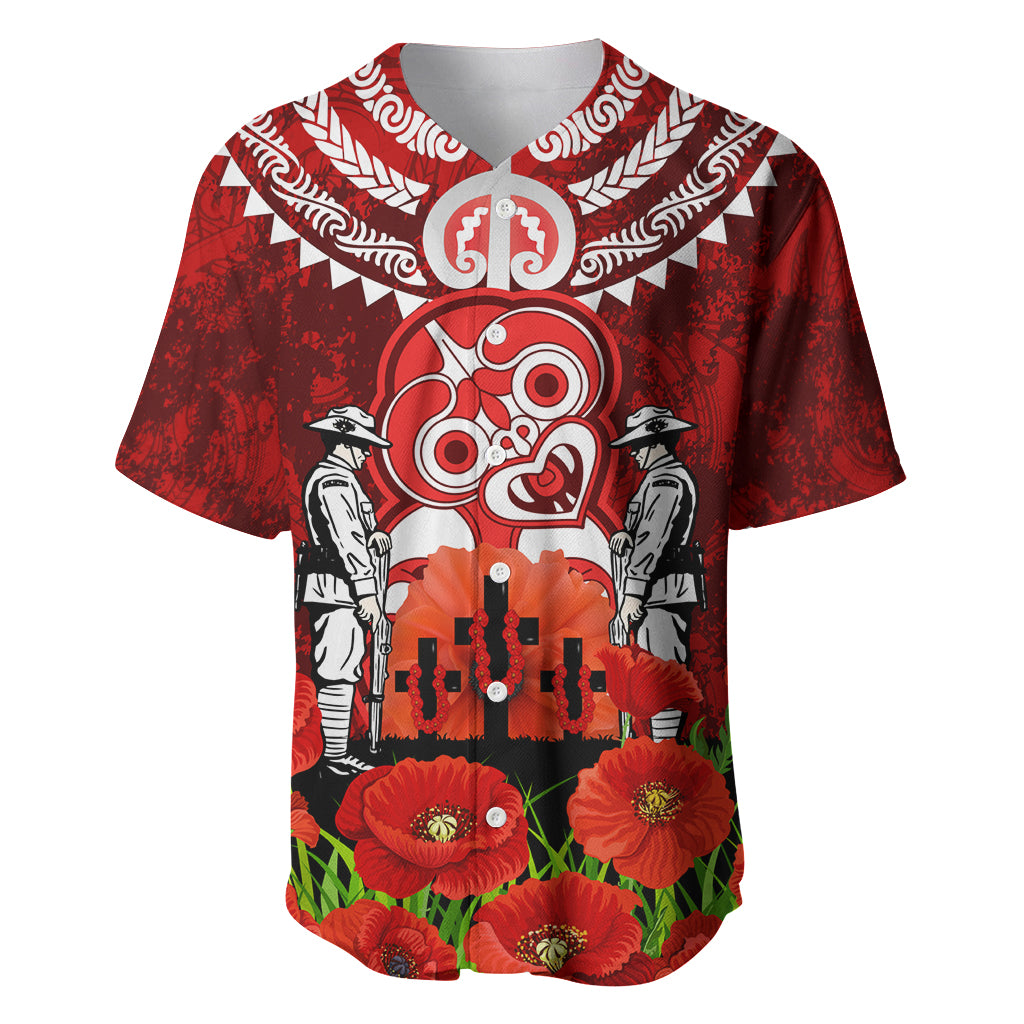 New Zealand ANZAC Waitangi Day Baseball Jersey Hei Tiki and Soldier