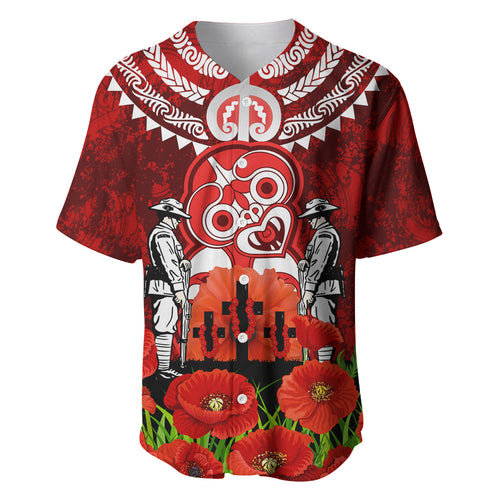 New Zealand ANZAC Waitangi Day Baseball Jersey Hei Tiki and Soldier