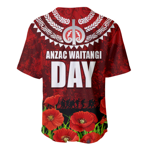 New Zealand ANZAC Waitangi Day Baseball Jersey Hei Tiki and Soldier