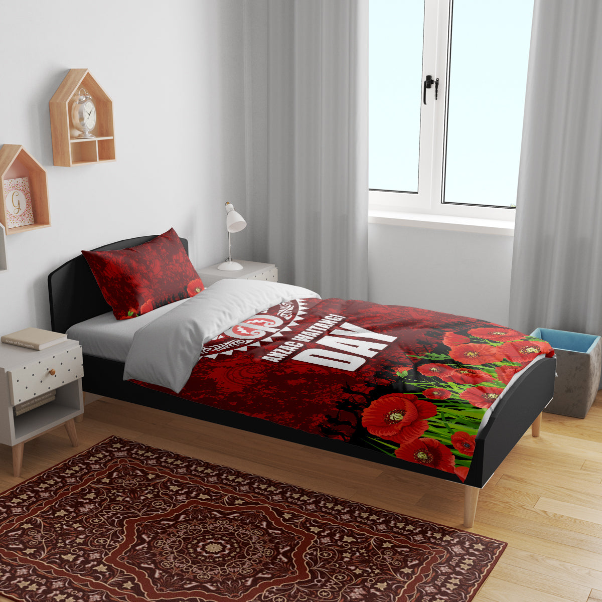 New Zealand ANZAC Waitangi Day Bedding Set Hei Tiki and Soldier