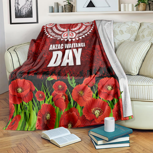 New Zealand ANZAC Waitangi Day Blanket Hei Tiki and Soldier