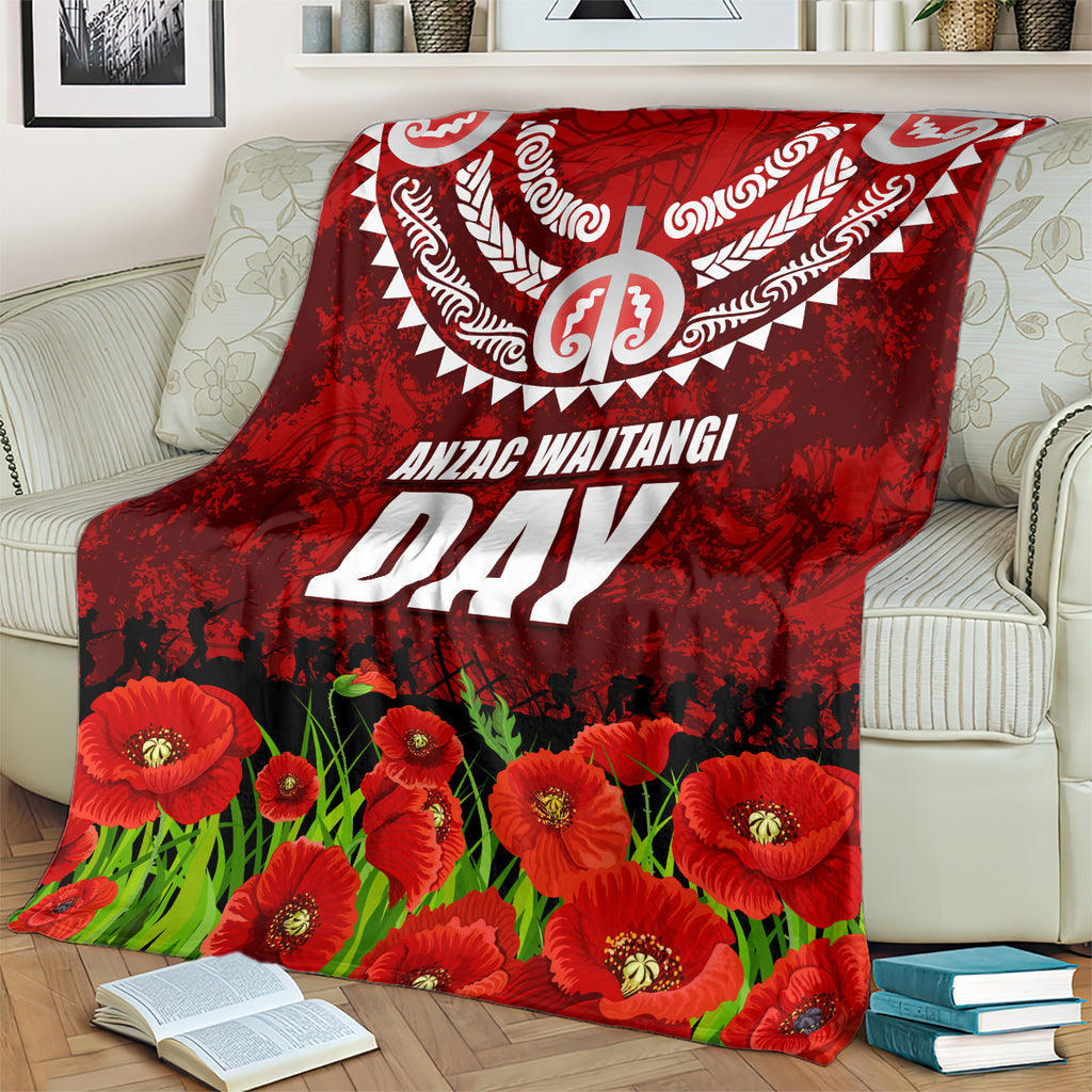 New Zealand ANZAC Waitangi Day Blanket Hei Tiki and Soldier