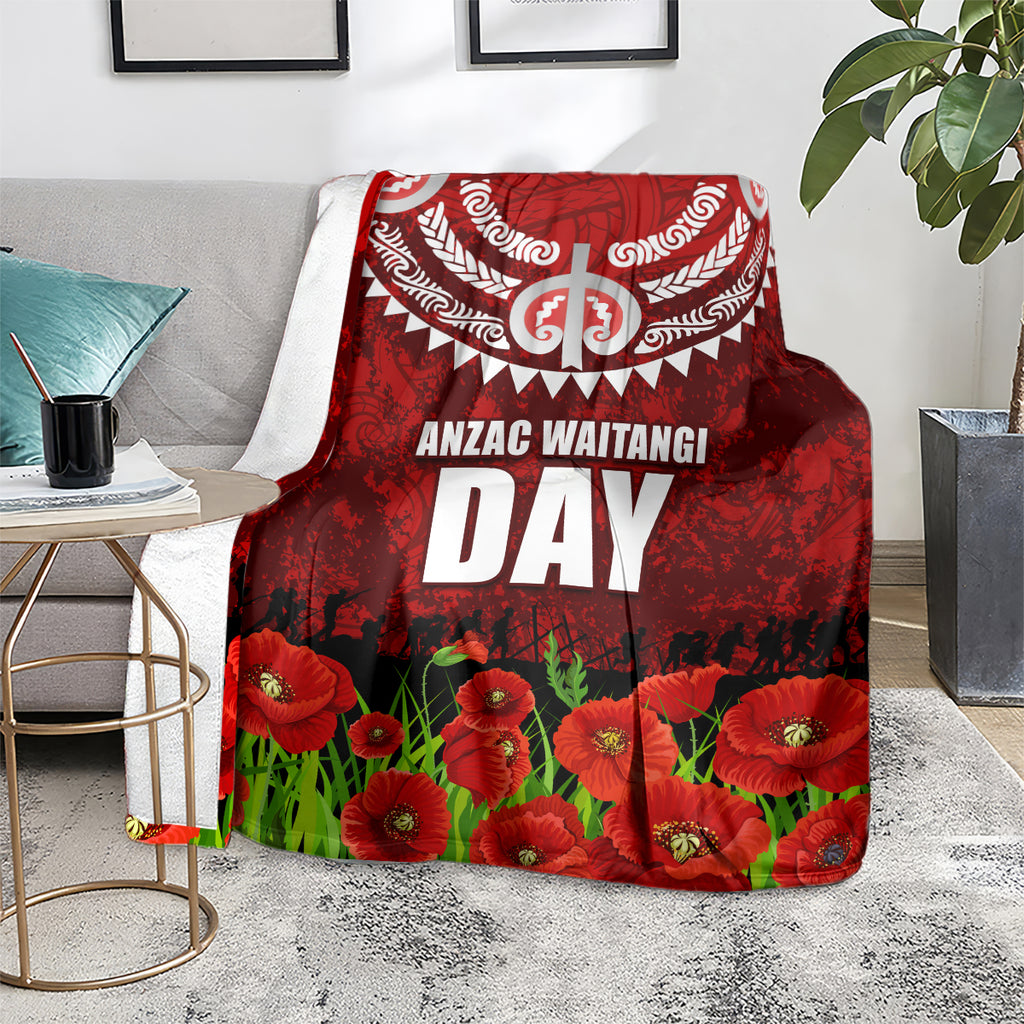 New Zealand ANZAC Waitangi Day Blanket Hei Tiki and Soldier