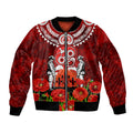 New Zealand ANZAC Waitangi Day Bomber Jacket Hei Tiki and Soldier