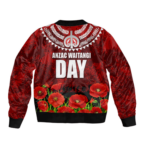 New Zealand ANZAC Waitangi Day Bomber Jacket Hei Tiki and Soldier
