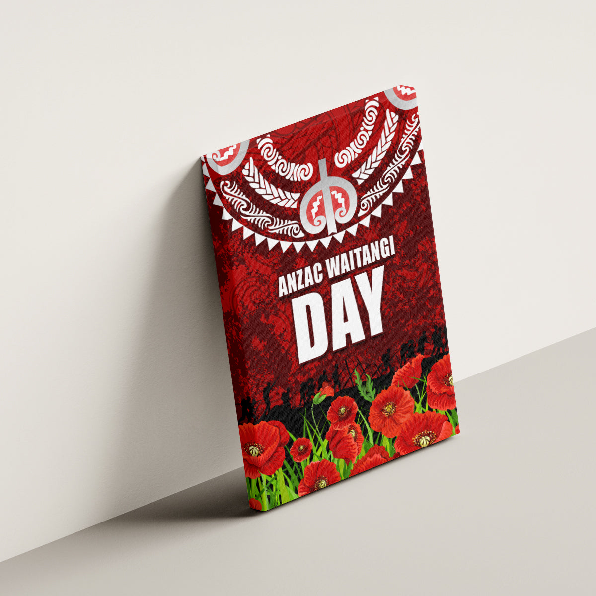 New Zealand ANZAC Waitangi Day Canvas Wall Art Hei Tiki and Soldier