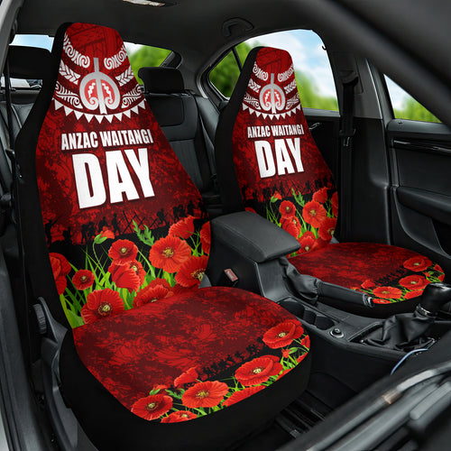 New Zealand ANZAC Waitangi Day Car Seat Cover Hei Tiki and Soldier