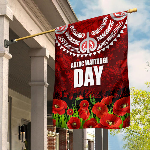 New Zealand ANZAC Waitangi Day Garden Flag Hei Tiki and Soldier
