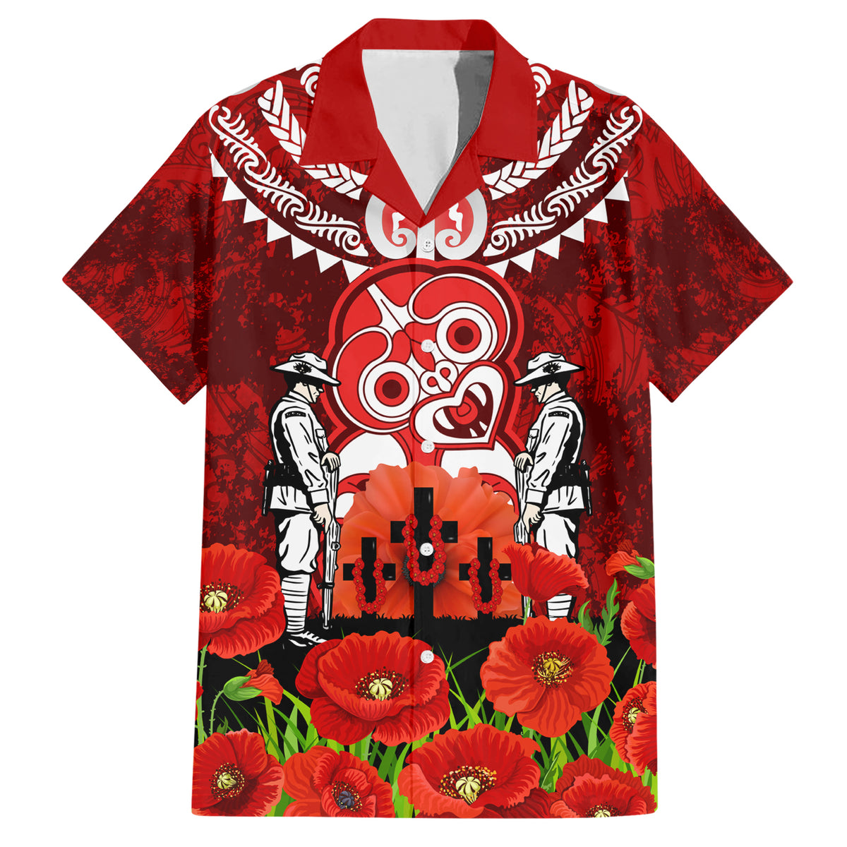 New Zealand ANZAC Waitangi Day Hawaiian Shirt Hei Tiki and Soldier