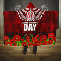 New Zealand ANZAC Waitangi Day Hooded Blanket Hei Tiki and Soldier