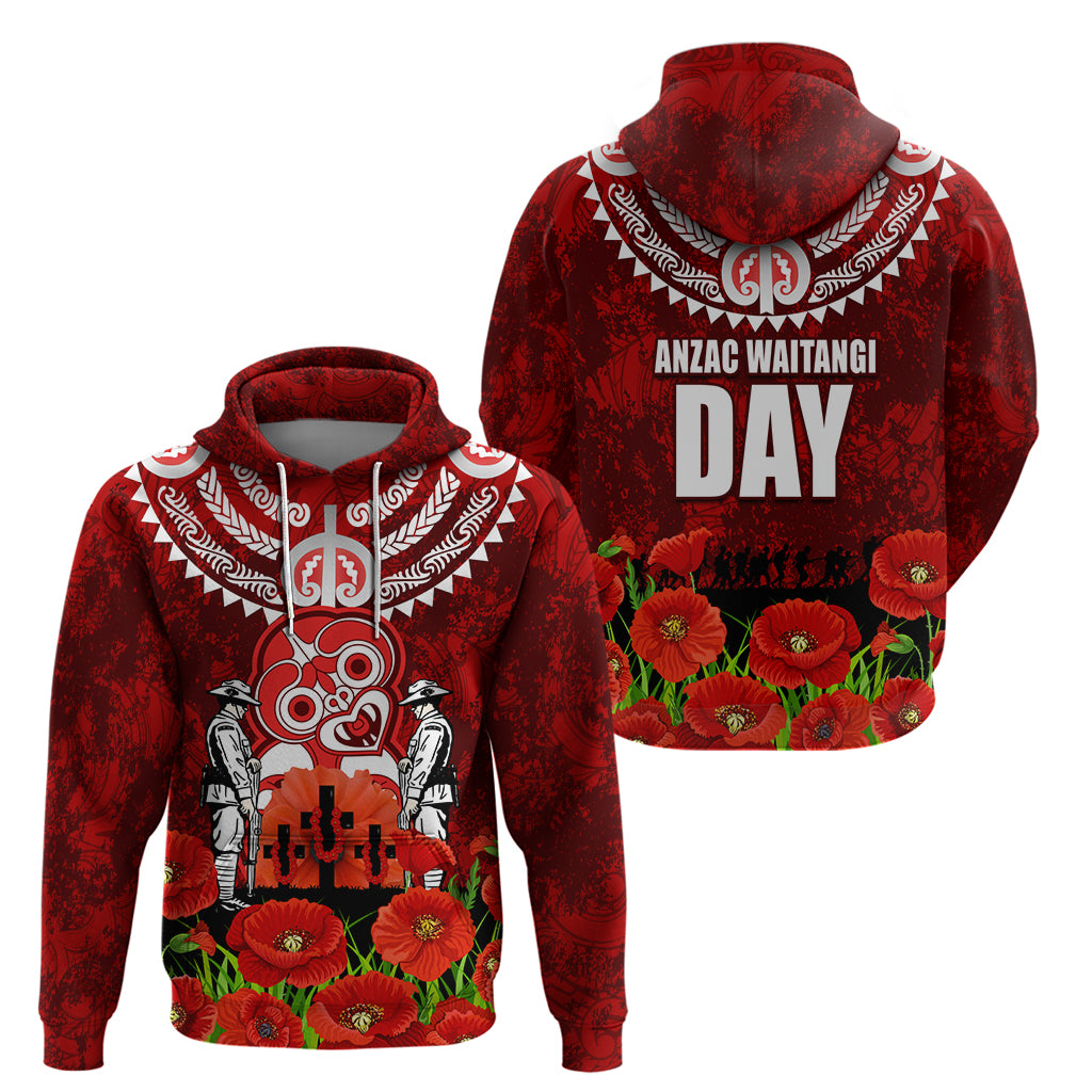 New Zealand ANZAC Waitangi Day Hoodie Hei Tiki and Soldier