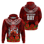 New Zealand ANZAC Waitangi Day Hoodie Hei Tiki and Soldier