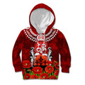 New Zealand ANZAC Waitangi Day Kid Hoodie Hei Tiki and Soldier