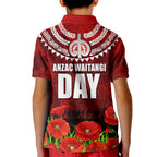 New Zealand ANZAC Waitangi Day Kid Polo Shirt Hei Tiki and Soldier