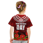 New Zealand ANZAC Waitangi Day Kid T Shirt Hei Tiki and Soldier