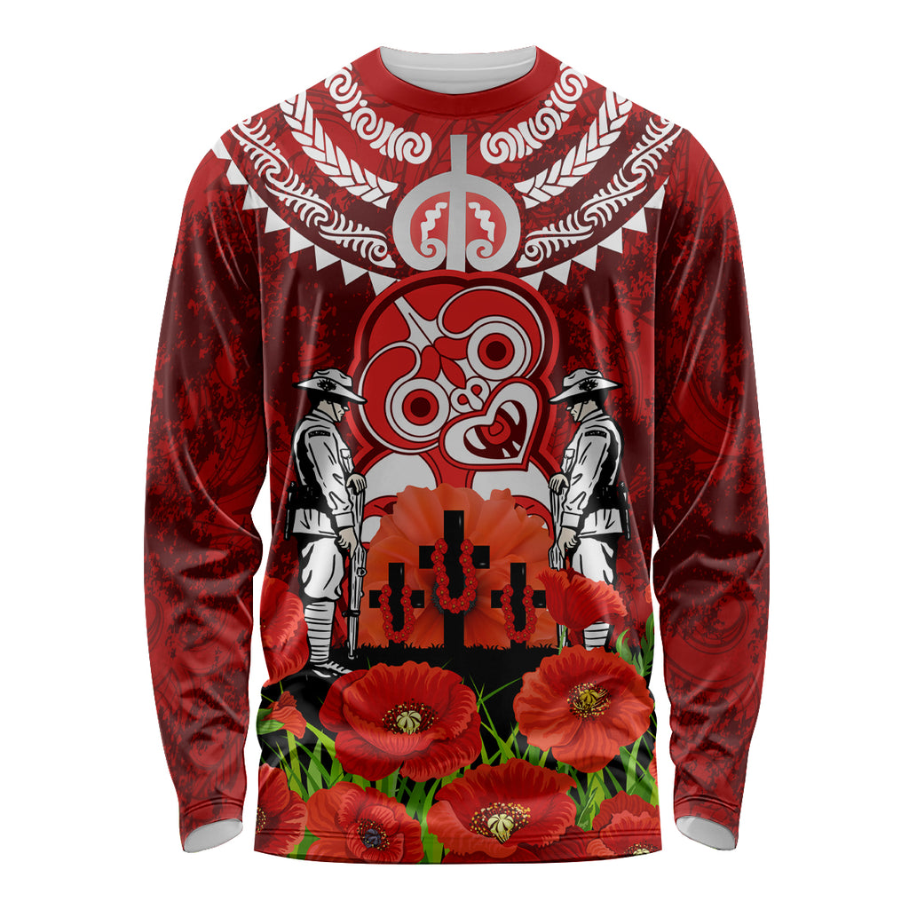 New Zealand ANZAC Waitangi Day Long Sleeve Shirt Hei Tiki and Soldier