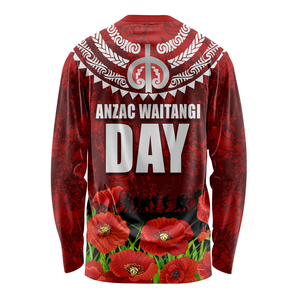 New Zealand ANZAC Waitangi Day Long Sleeve Shirt Hei Tiki and Soldier