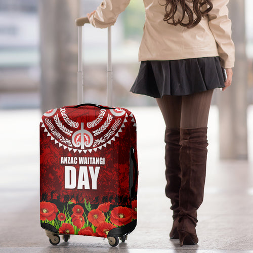 New Zealand ANZAC Waitangi Day Luggage Cover Hei Tiki and Soldier