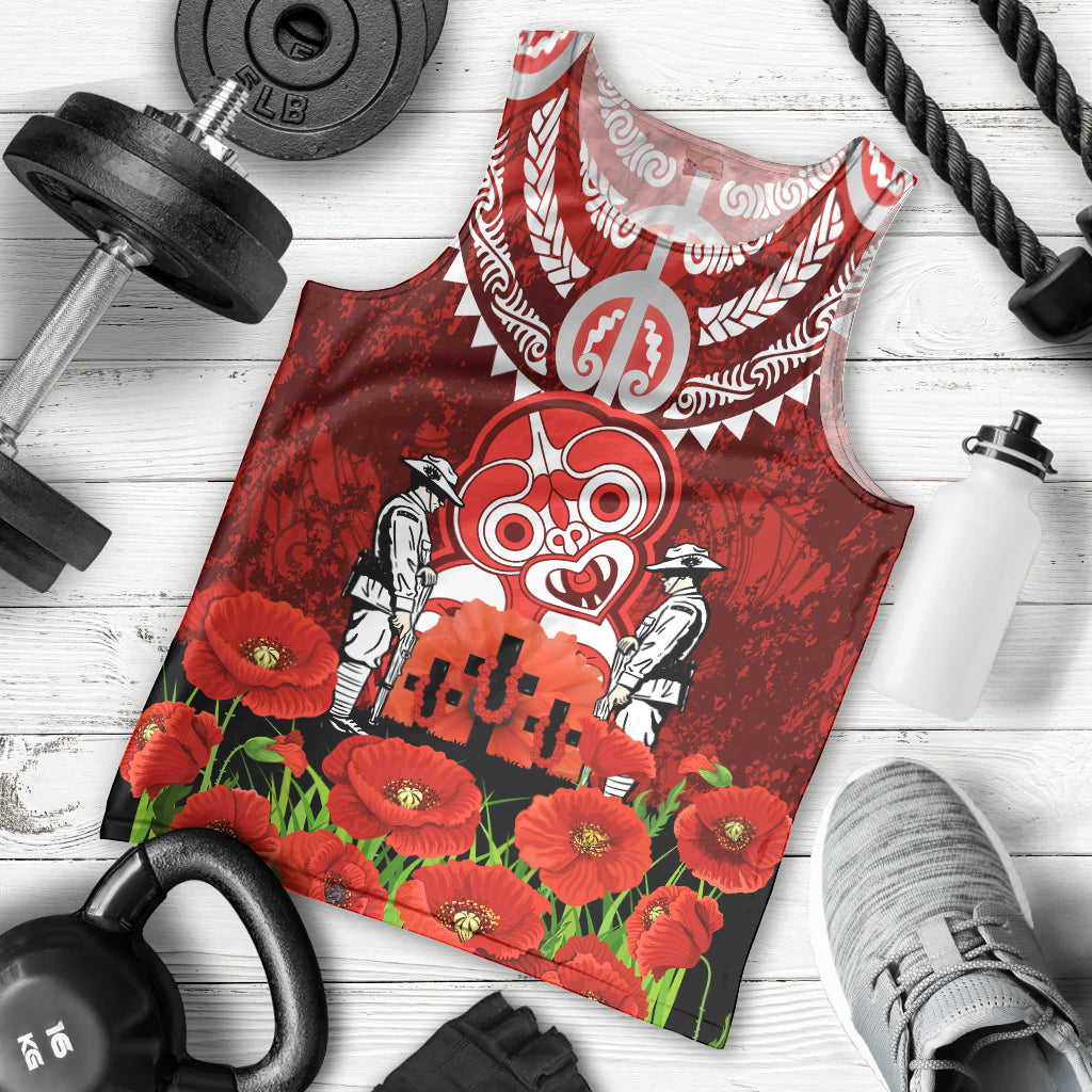 New Zealand ANZAC Waitangi Day Men Tank Top Hei Tiki and Soldier