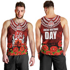New Zealand ANZAC Waitangi Day Men Tank Top Hei Tiki and Soldier