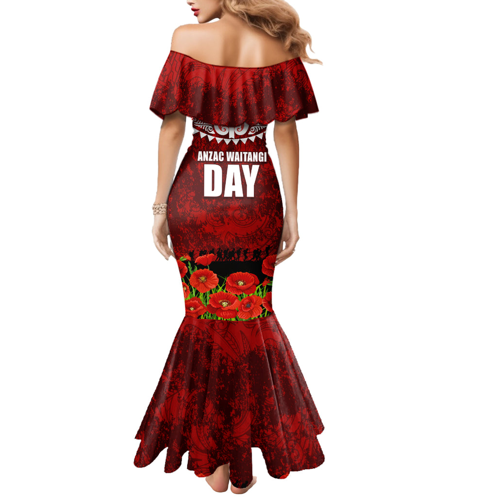 New Zealand ANZAC Waitangi Day Mermaid Dress Hei Tiki and Soldier
