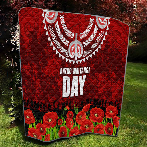 New Zealand ANZAC Waitangi Day Quilt Hei Tiki and Soldier