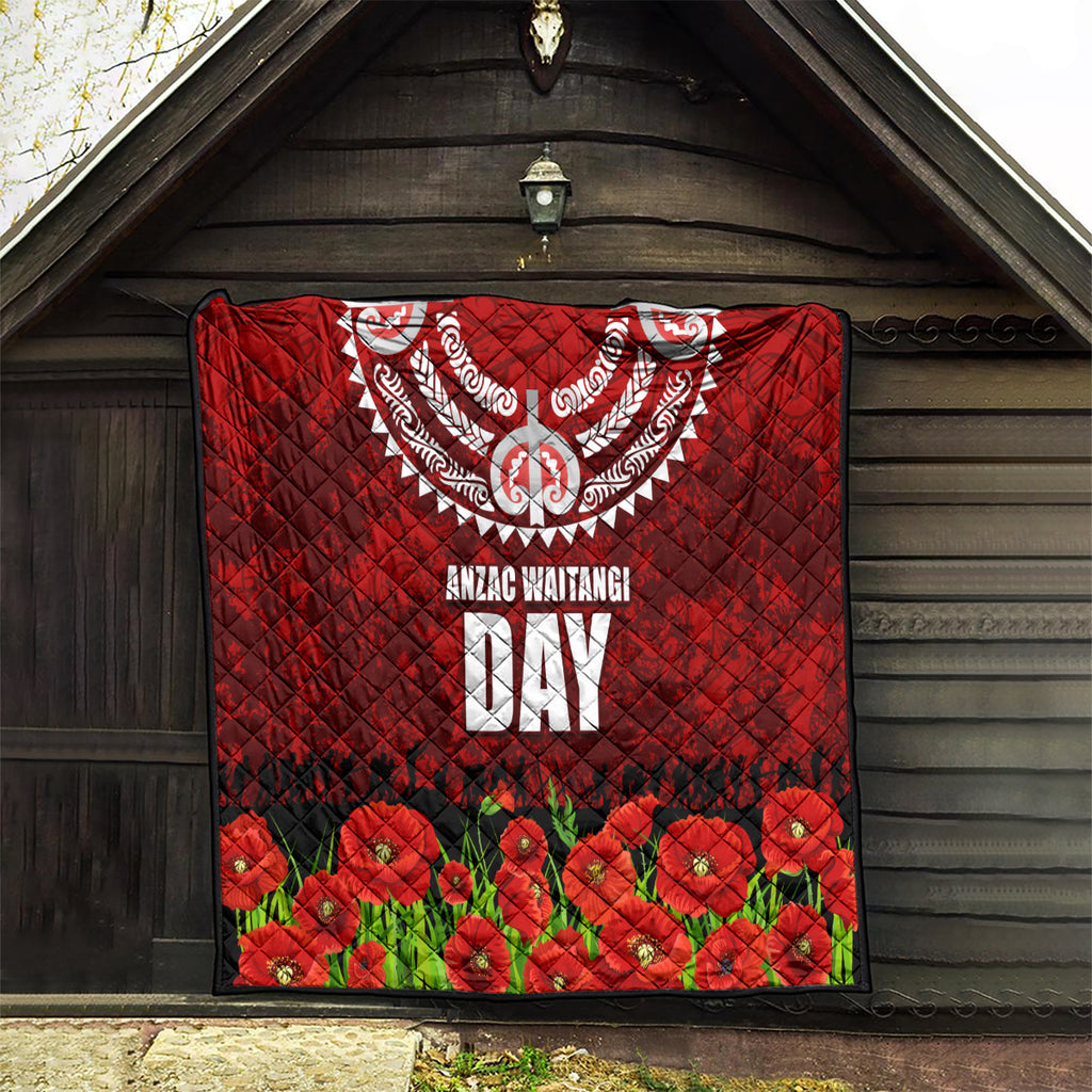 New Zealand ANZAC Waitangi Day Quilt Hei Tiki and Soldier