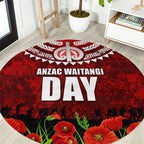 New Zealand ANZAC Waitangi Day Round Carpet Hei Tiki and Soldier