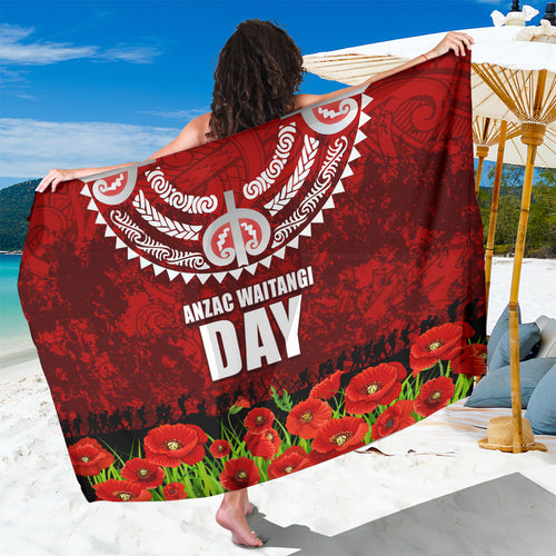 New Zealand ANZAC Waitangi Day Sarong Hei Tiki and Soldier