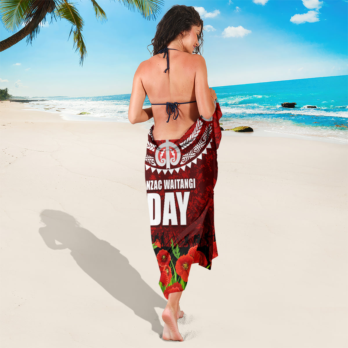 New Zealand ANZAC Waitangi Day Sarong Hei Tiki and Soldier
