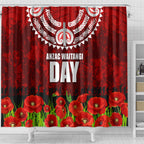 New Zealand ANZAC Waitangi Day Shower Curtain Hei Tiki and Soldier