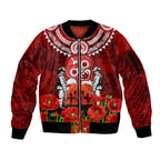 New Zealand ANZAC Waitangi Day Sleeve Zip Bomber Jacket Hei Tiki and Soldier