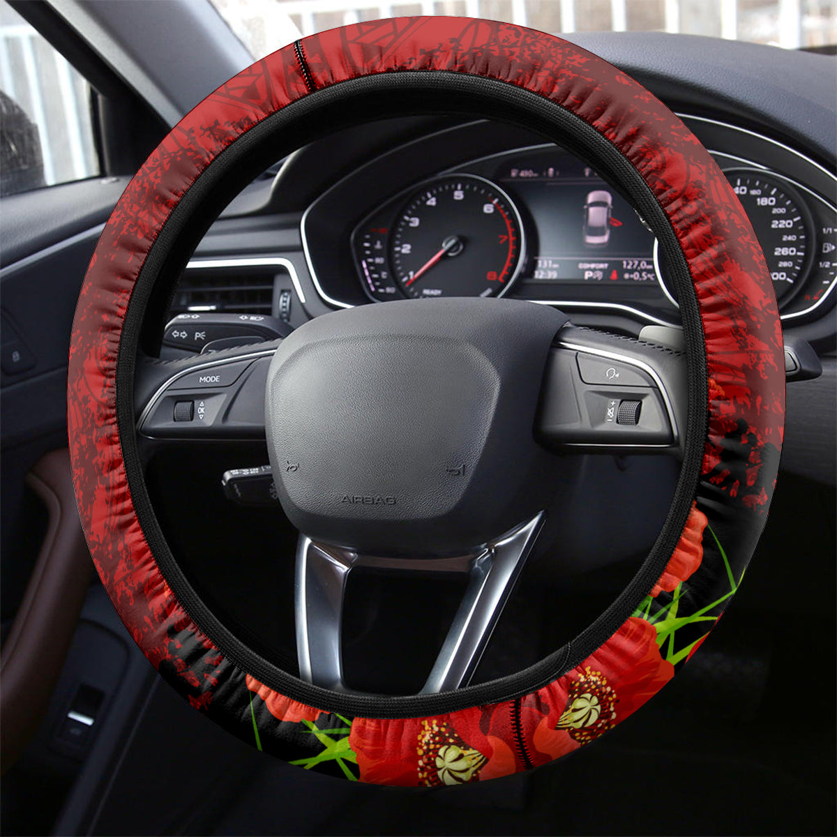 New Zealand ANZAC Waitangi Day Steering Wheel Cover Hei Tiki and Soldier
