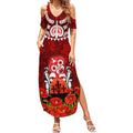 New Zealand ANZAC Waitangi Day Summer Maxi Dress Hei Tiki and Soldier