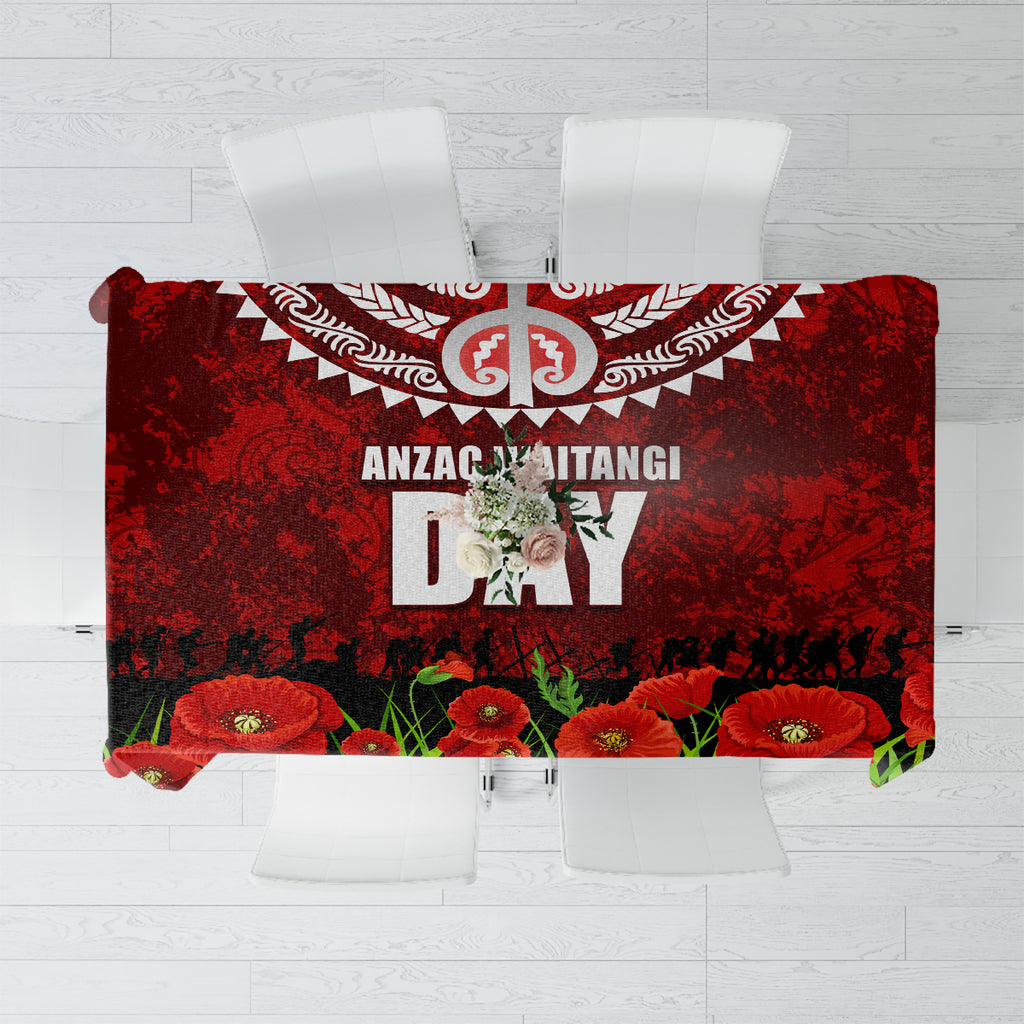 New Zealand ANZAC Waitangi Day Tablecloth Hei Tiki and Soldier