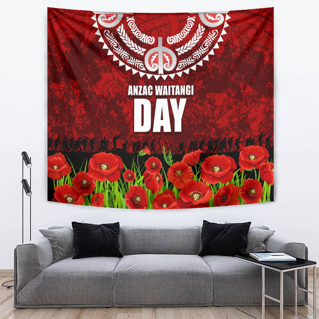 New Zealand ANZAC Waitangi Day Tapestry Hei Tiki and Soldier