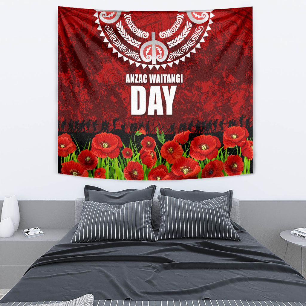 New Zealand ANZAC Waitangi Day Tapestry Hei Tiki and Soldier