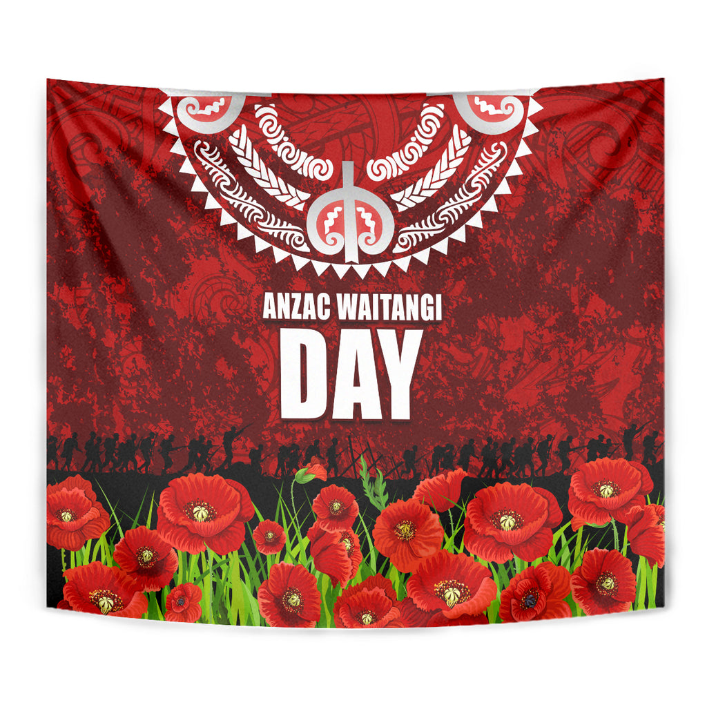 New Zealand ANZAC Waitangi Day Tapestry Hei Tiki and Soldier