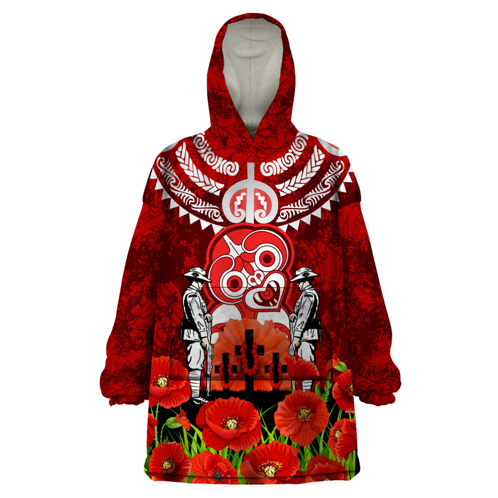 New Zealand ANZAC Waitangi Day Wearable Blanket Hoodie Hei Tiki and Soldier