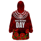 New Zealand ANZAC Waitangi Day Wearable Blanket Hoodie Hei Tiki and Soldier
