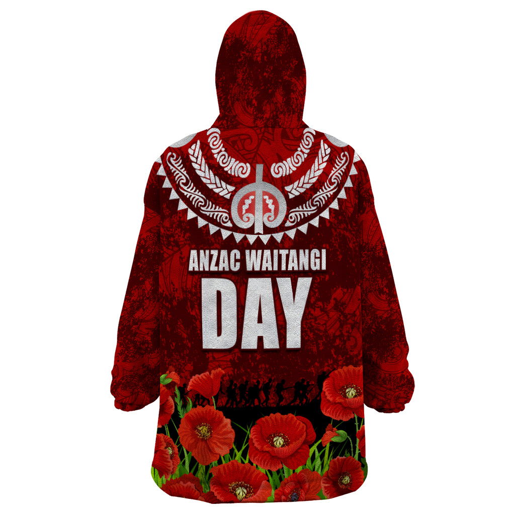 New Zealand ANZAC Waitangi Day Wearable Blanket Hoodie Hei Tiki and Soldier