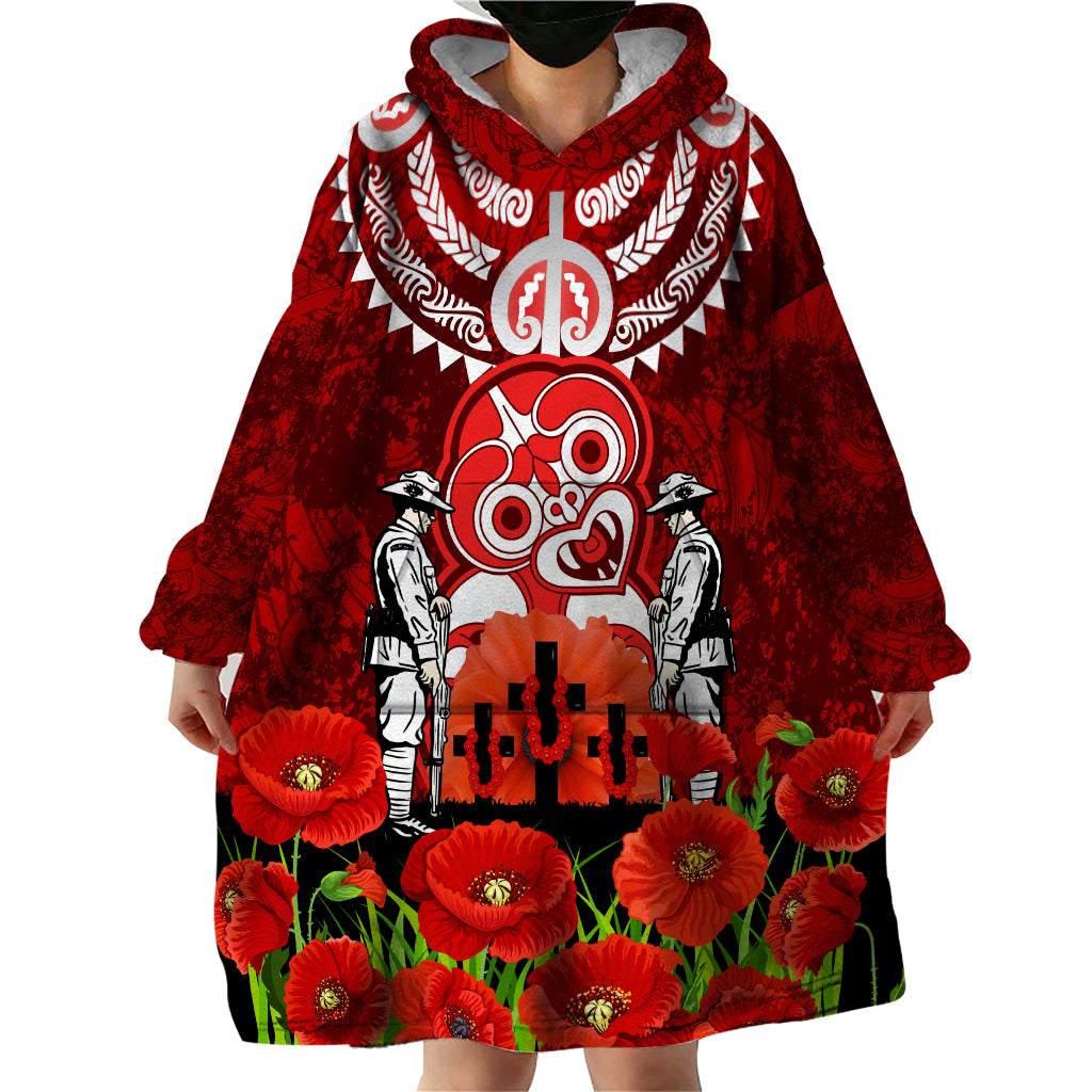 New Zealand ANZAC Waitangi Day Wearable Blanket Hoodie Hei Tiki and Soldier