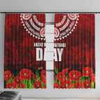 New Zealand ANZAC Waitangi Day Window Curtain Hei Tiki and Soldier