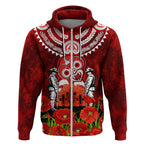 New Zealand ANZAC Waitangi Day Zip Hoodie Hei Tiki and Soldier