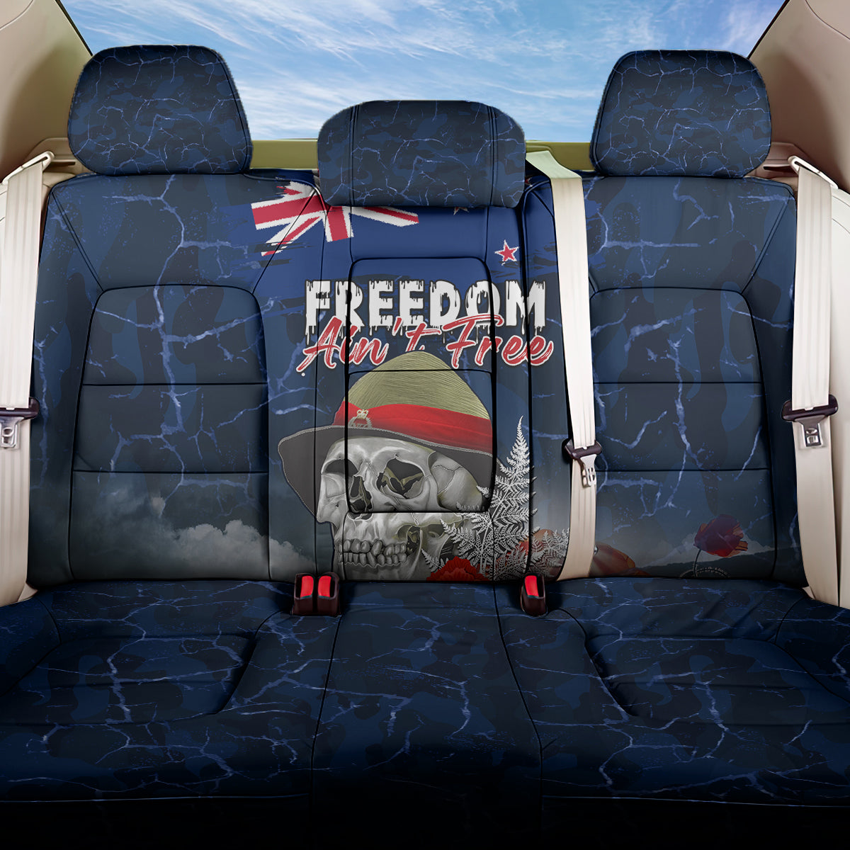 New Zealand ANZAC Day Back Car Seat Cover Freedom Ain't Free